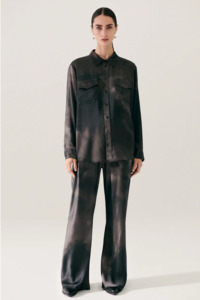 Silk Laundry Boyfriend Shirt - Smoke