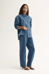 Tops Shirts: Elka Collective Kennedy Denim Shirt - Dark Indigo