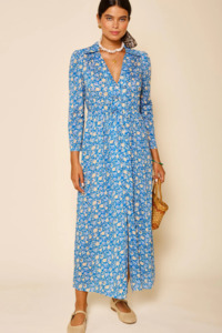 Rixo Franchi Dress - Shell Pansy Indigo