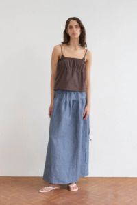 Deiji Studios Maxi Skirt - Azure Stripe