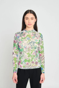 Twenty Seven Names: Twenty Seven Names Fantasy Floral Top - Cream Floral Mesh