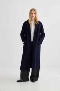Nz Designer Laing: Laing Cardi Coat - Ink