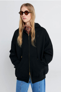 Karen Walker: Karen Walker Runaway Unicorn Oversized Hoodie - Black/Gold