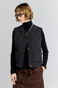 Karen Walker Quilted Drift Vest - Black