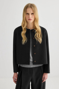 Laing Cashmere Cardi Jacket - Black
