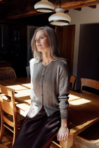Knitwear Collection: Perriam Cable Cardigan - Cinnamon