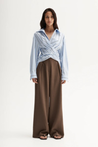 Elka Collective Dominic Wrap Shirt - Blue Stripe