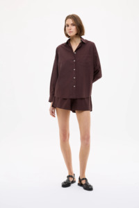 LMND Chiara Long Sleeve Shirt - Chocolate