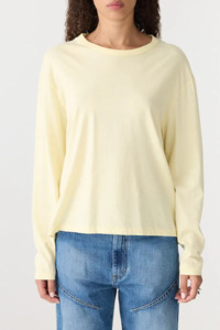 Bassike Boyfriend Heritage Long Sleeve T-Shirt - Lemon Sorbet