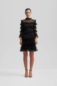 Malina Carmine Mini Dress - Black