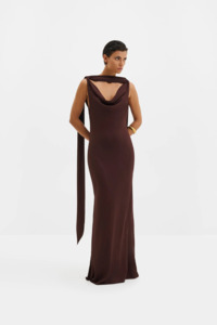 Dresses Nz: Malina Vida Maxi Dress - Espresso