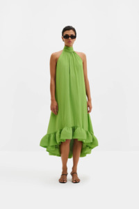 Malina Sabrina Midi Dress - Lime