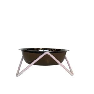 Eat Cat: Luxe Meow Cat (or Mini Woof Dog) Bowl - Blush Base/Nickel Bowl