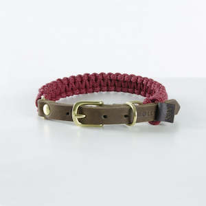 Leather Collars Dog: Touch of Leather Dog Collar - Red Wine
