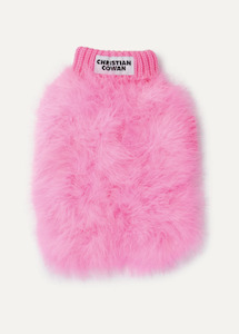 Jumpers Dog: Christian Cowan x maxbone Designer Feather/Knit Jumper - Hot Pink