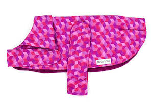 Pink Cube Design Lined Walking Coat
