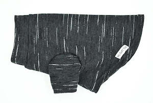 Charcoal and Cream Striped Merino Tee - XXS only