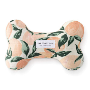 Organic Eco Friendly Toys Dog: Peaches and Cream Squeaky Bone Dog Toy