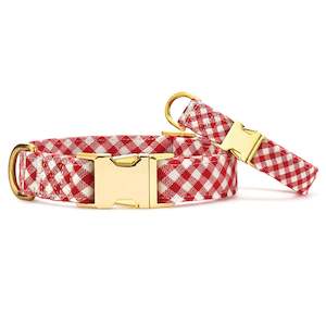 Walk: Red Gingham Dog Collar