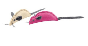 Cats: Hunter Long Mouse Cat Toy with Catnip - Cream/Pink/Red/Green