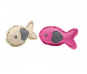 Cats: Hunter Cat Toy Fish with Catnip - Cream/Pink/Red/Green