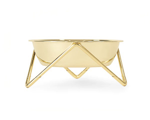 Eat Cat: Luxe Meow Cat Bowl - Gold/Gold