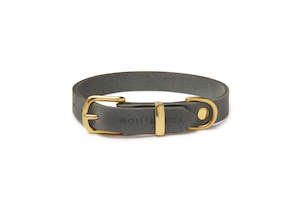 Leather Collars Dog: Butter Leather Collar - Timeless Grey
