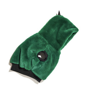 Jumpers Dog: Faux Fur Hoodie - Emerald