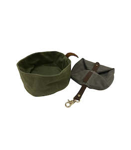 Bowls Bottles Dog: Waxed Canvas Portable Dog Bowl