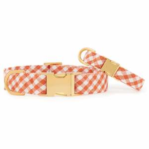 Cider Gingham Dog Collar