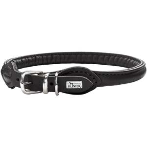 Nappa Round and Soft Leather Collar - Black