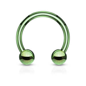 Surgical Steel Horseshoe - Green