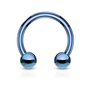 Basic Initial Jewellery: Surgical Steel Horseshoe - Blue