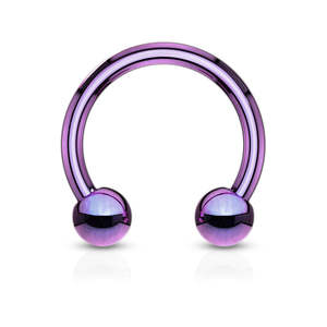 Basic Initial Jewellery: Surgical Steel Horseshoe - Purple