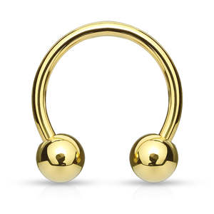 Basic Initial Jewellery: Surgical Steel Horseshoe - Gold