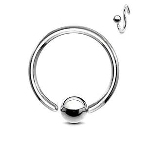 Basic Initial Jewellery: 20g Surgical Steel Ball Attached Ring