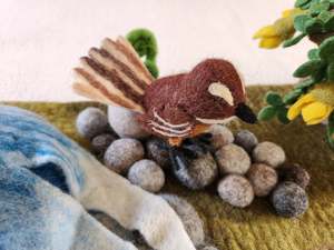 Small World Play: Pīwakawaka - Felted Wool Bird