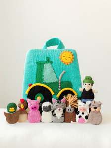 Old MacDonald's Farm - Tractor Playbag & Finger Puppet Set