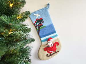 All: Kiwi Christmas Felted Stocking