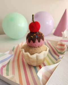 Ice Cream Sundae Cupcake - Felt Food