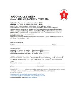 Judo Skills Week January 2026 - Christchurch Martial Arts