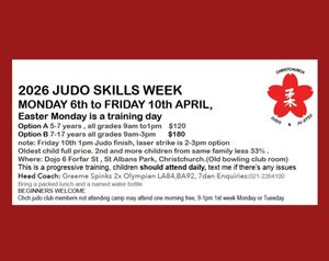 Judo Skills Week April 2026 - Christchurch Martial Arts
