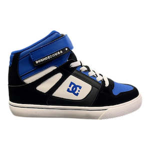 Kids Footwear: DC Youth Pure High-Top EV - Black/Blue/White