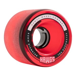 Skateboard Parts: Hawgs Fattie 63mm 78a Wheels - Clear Red