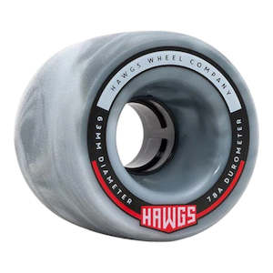 Skateboard Parts: Hawgs Fattie 63mm 78a Wheels - Grey/White