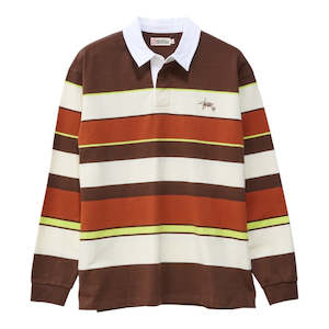 SDouble Variagated Stripe Rugby Shirt - Spice