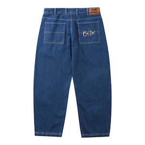 Pants Jeans: Butter Scribble Denim Jeans - Mid Blue