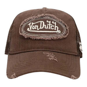 Caps: Von Dutch Unconstructed Cap - Dark Taupe