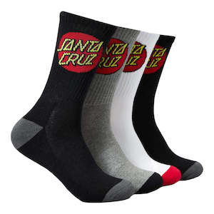 Santa Cruz Classic Dot Crew Sock 4pack - Multi