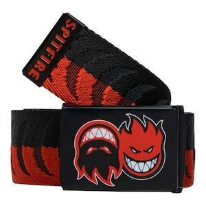 Belts: Spitfire Eternal Crescent Jacquard Web Belt - Black/Red